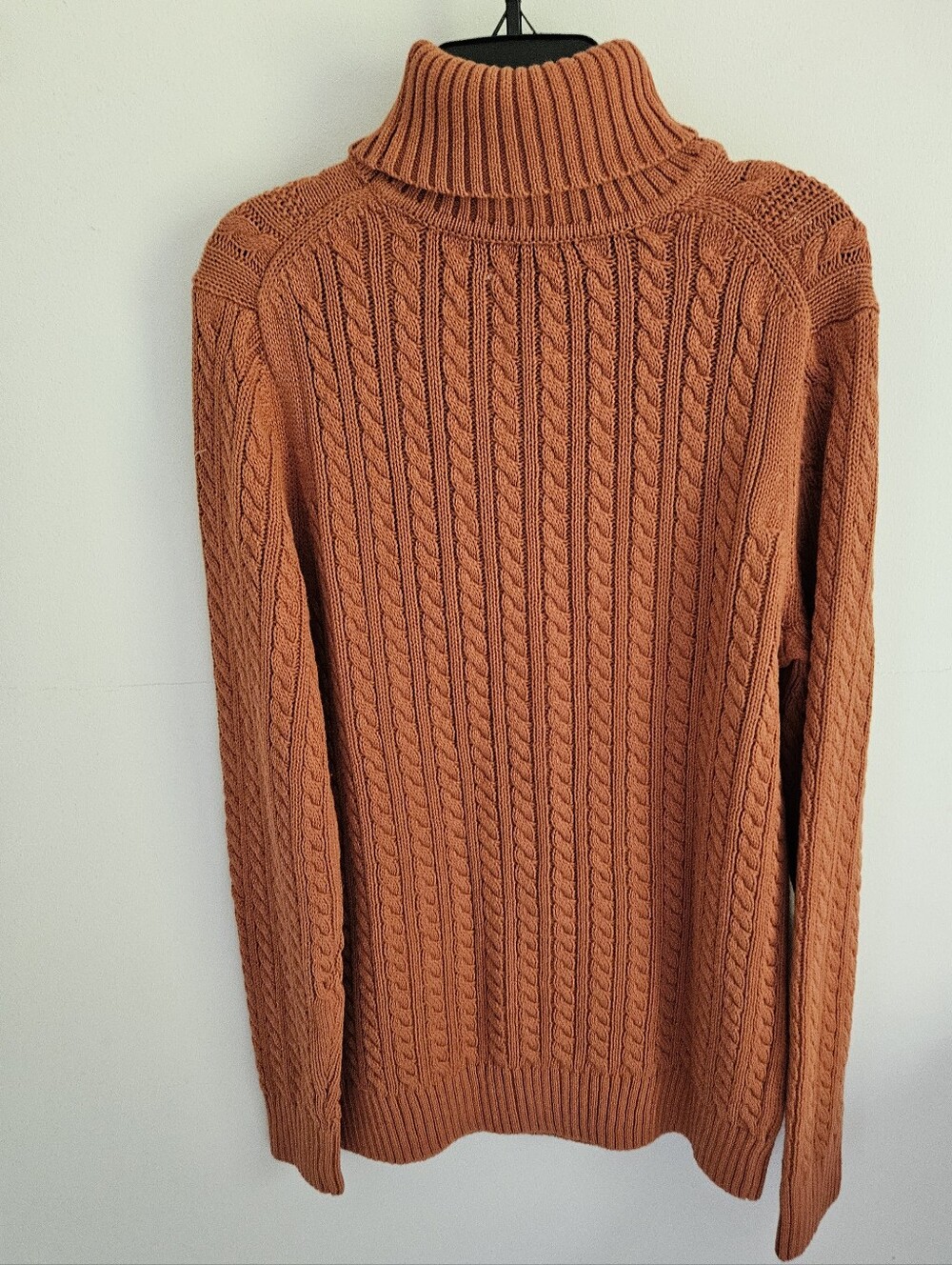 Sweater Cable Knit Turtleneck In Pumpkin Spice Color Unbranded NWT - Picture 4 of 5